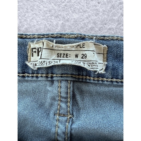 Free People We the Free Women Jeans 29x27 Stretch Skinny Light Distressed‎ Blue - Picture 7 of 10